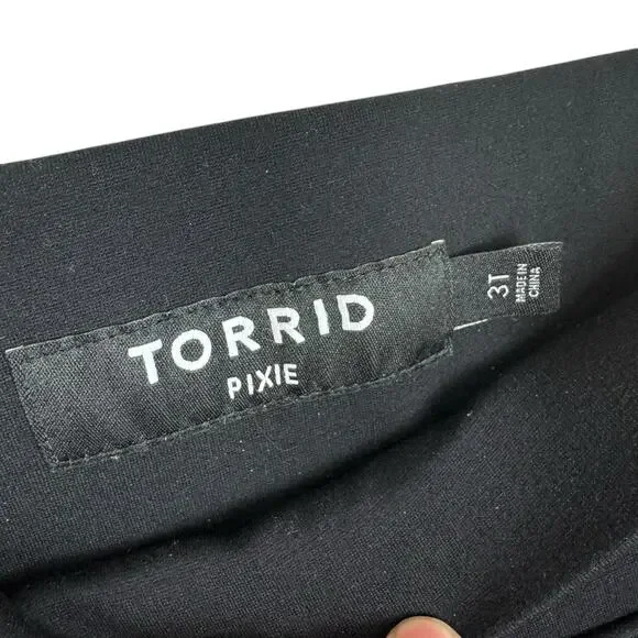 Torrid Pixie Black High Rise Cropped Skinny Pull On Dressy Legging Pants 3X Tall - Picture 5 of 7